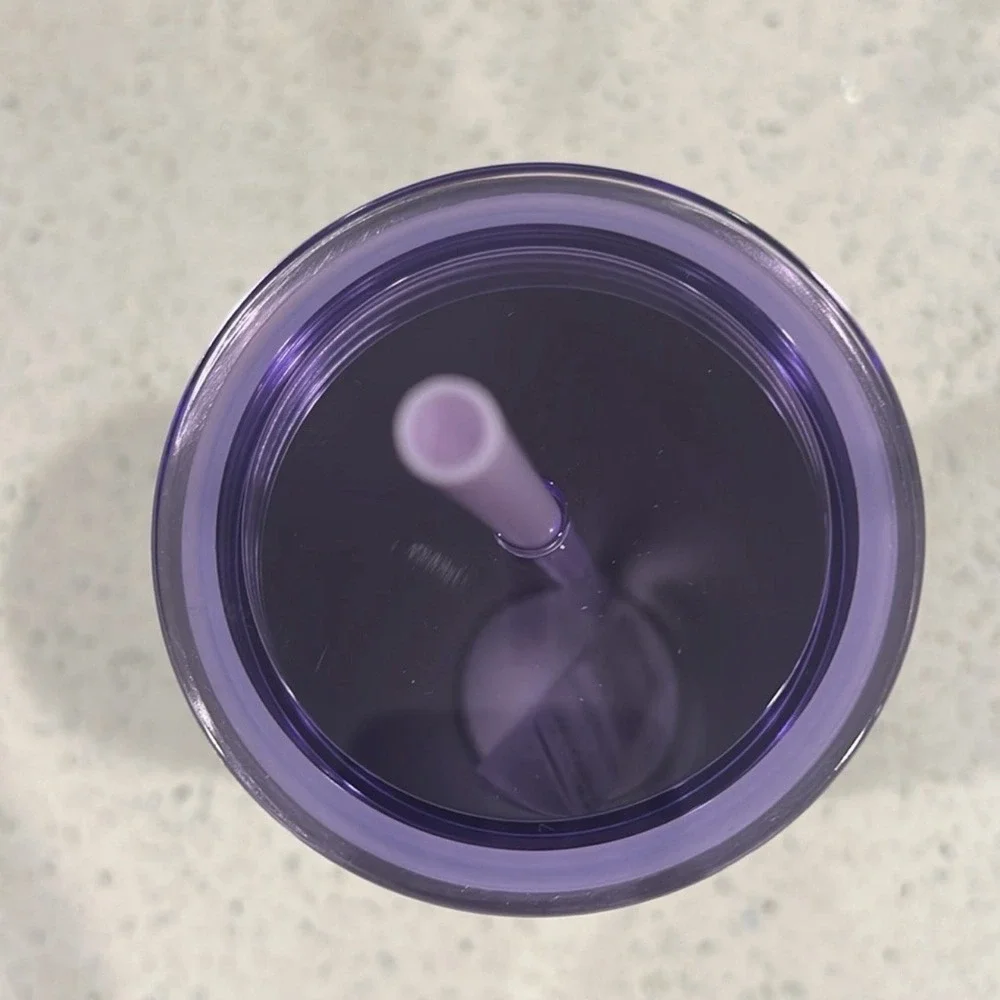 Starbucks 24oz‎ Winter Lilac Silver Ombré Geometric Tumbler with Straw New